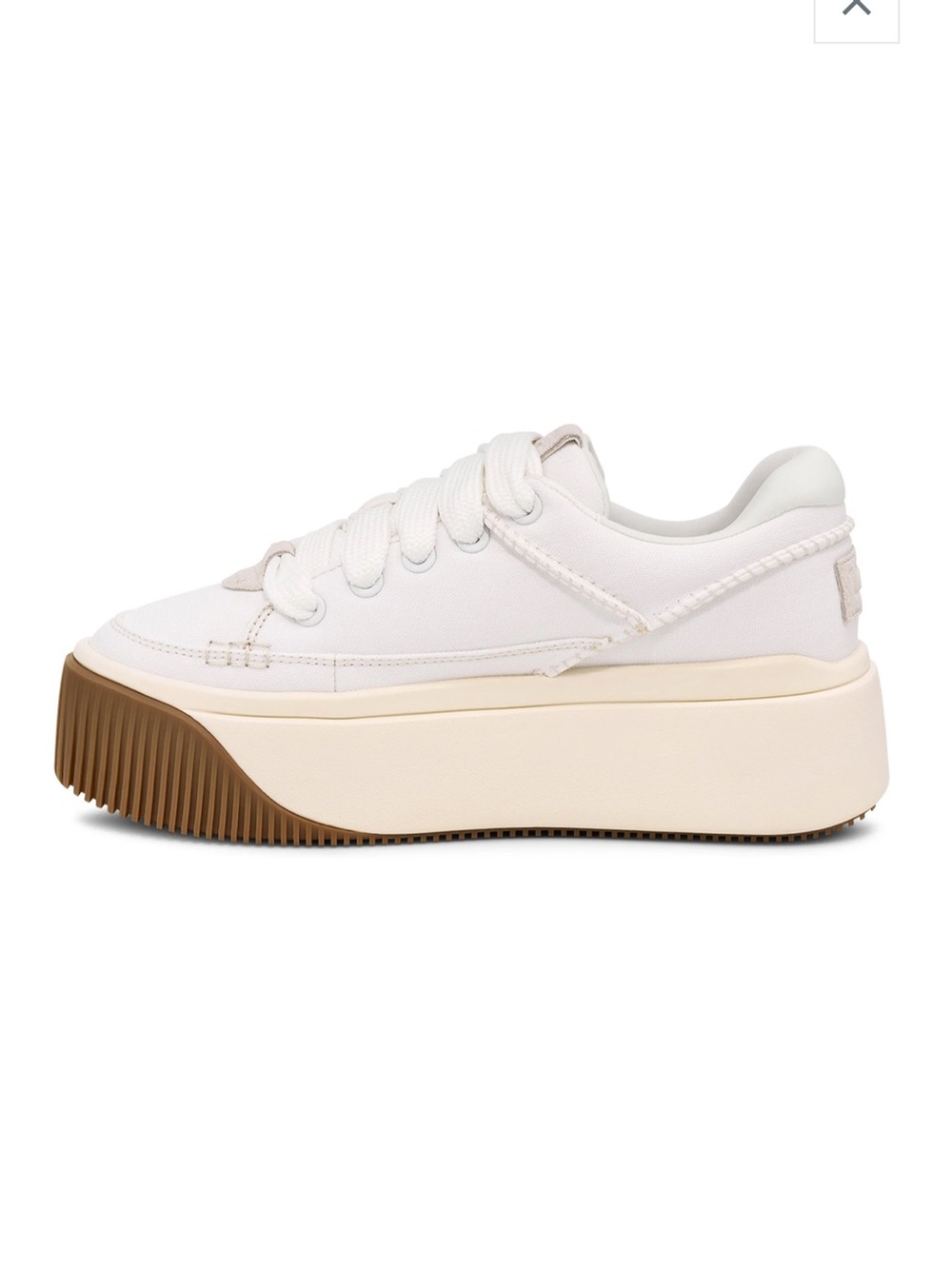 UGG White and Brown Platform Lace-Up Sneakers